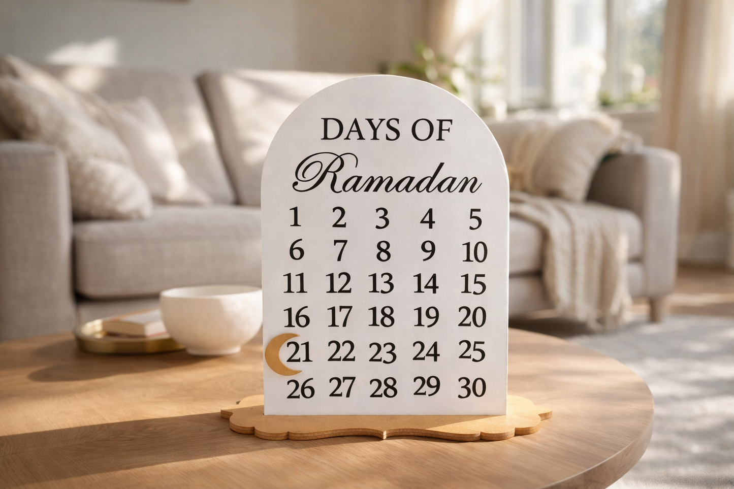 Ramadan Calendar with manual moving moon