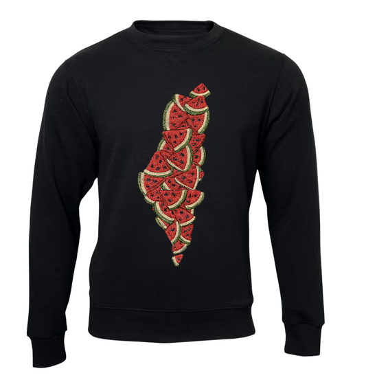 Islamic design Crew Neck Sweater Palestine Watermelon (Embroidered)