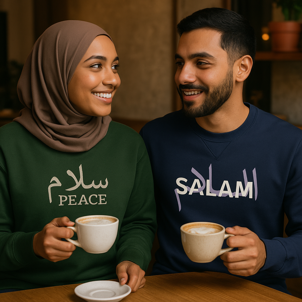 Islamic design Crew Neck Sweater Salaam (Embroidered)
