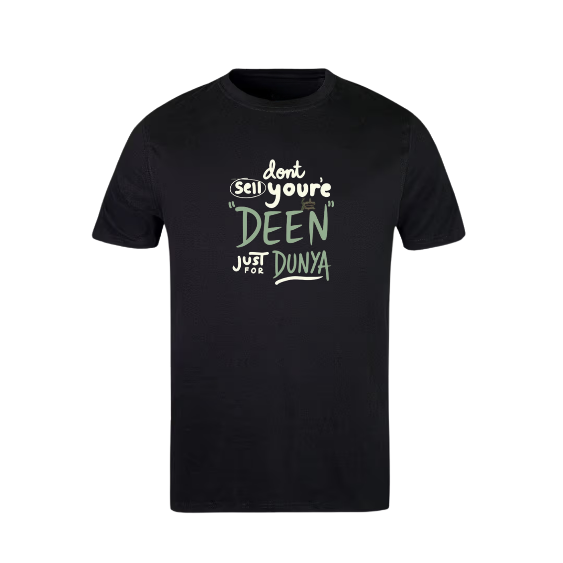 Islamic design short sleeve t-shirt Deen for Dunya